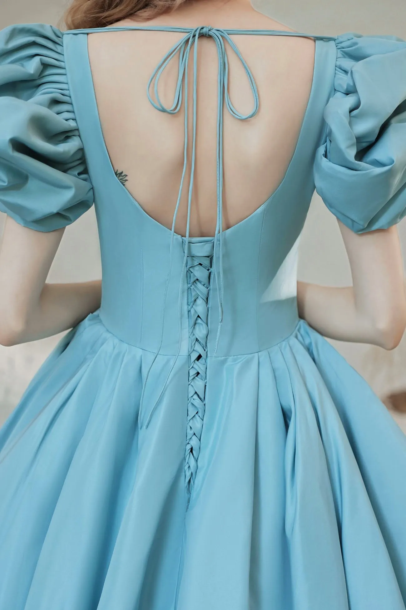 Blue Satin Long Prom Dress, Lovely A-Line Evening Party Dress