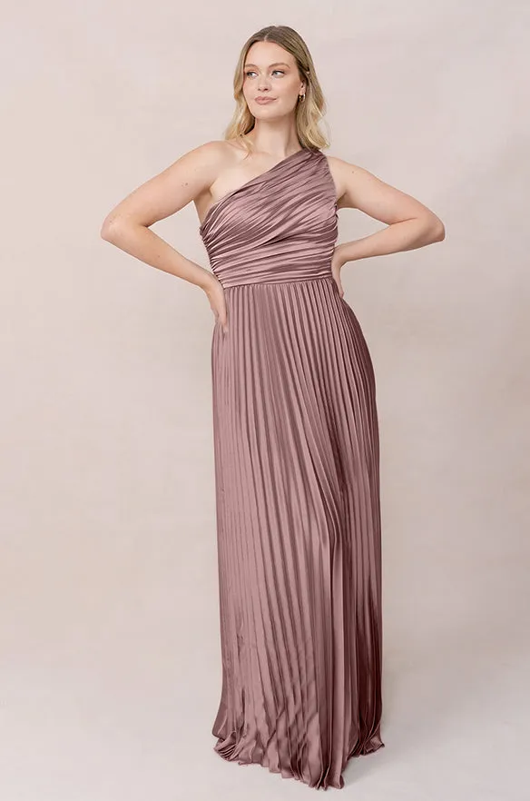 Declan Satin Pleated Dress | Made To Order