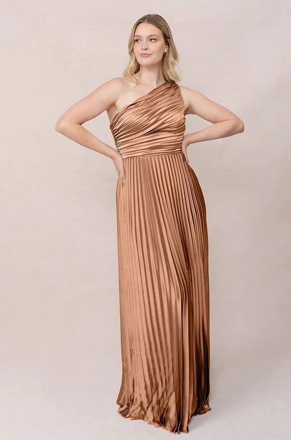 Declan Satin Pleated Dress | Made To Order