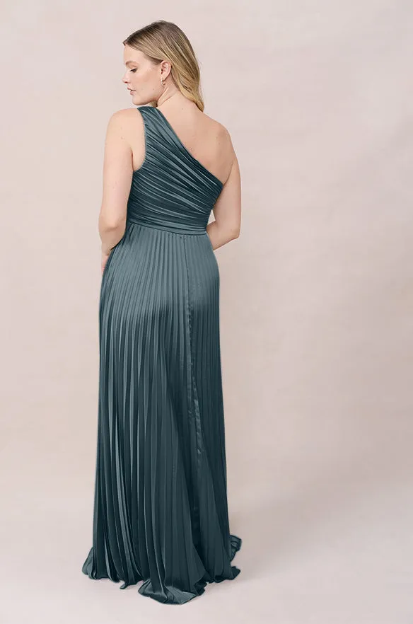 Declan Satin Pleated Dress | Made To Order