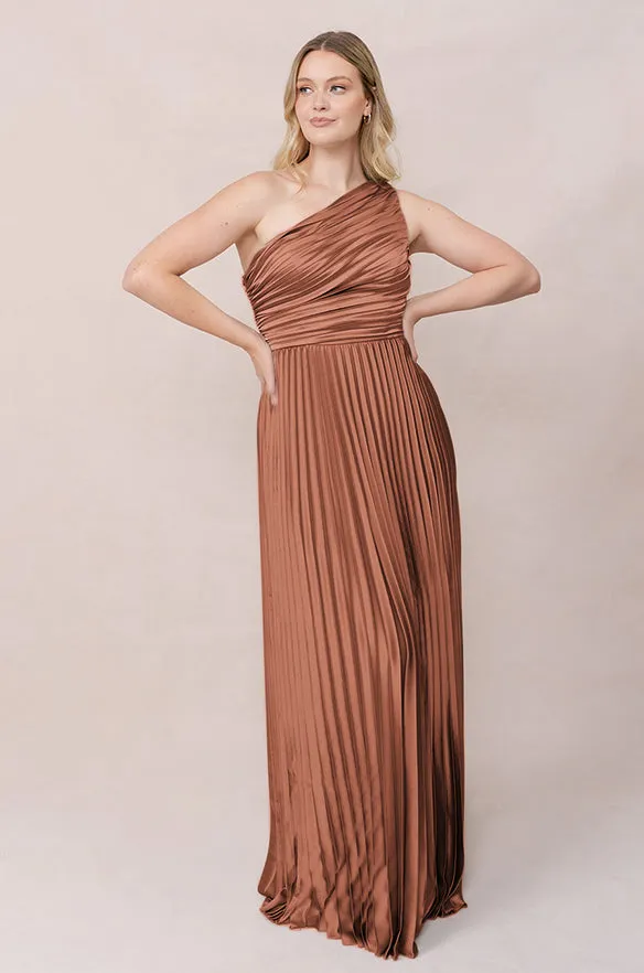 Declan Satin Pleated Dress | Made To Order