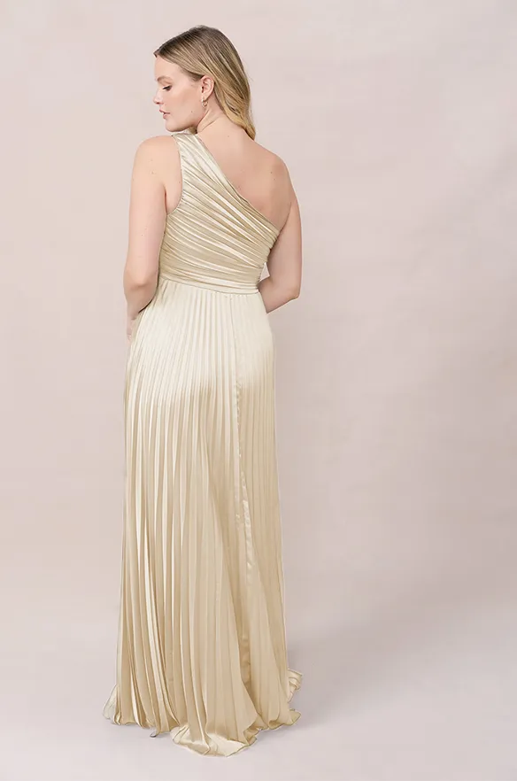 Declan Satin Pleated Dress | Made To Order