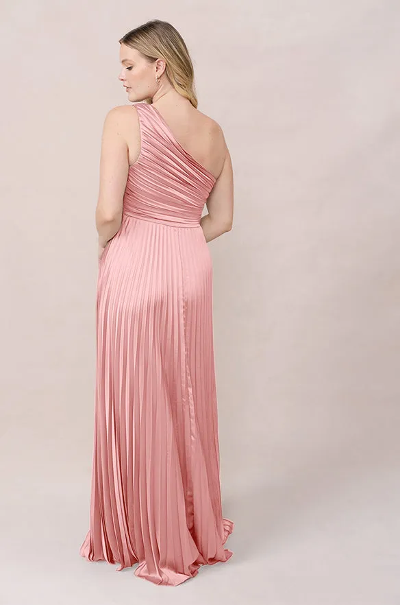 Declan Satin Pleated Dress | Made To Order