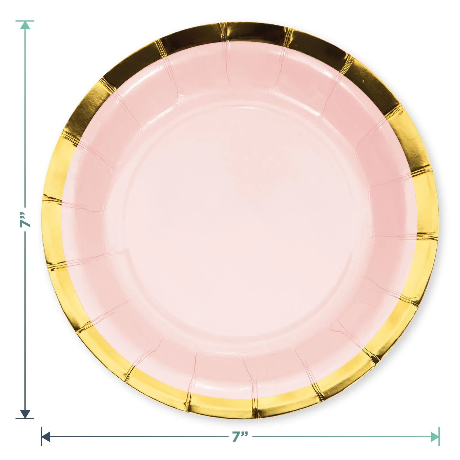 Deluxe Gold Trimmed Pastel Rainbow Scalloped Paper Dessert Plates, Beverage Napkins, and Forks (Serves 16)
