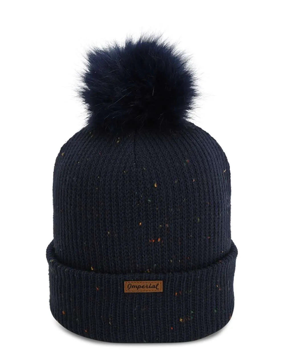 Imperial The Montage Pom Cuffed Custom Beanies, Navy