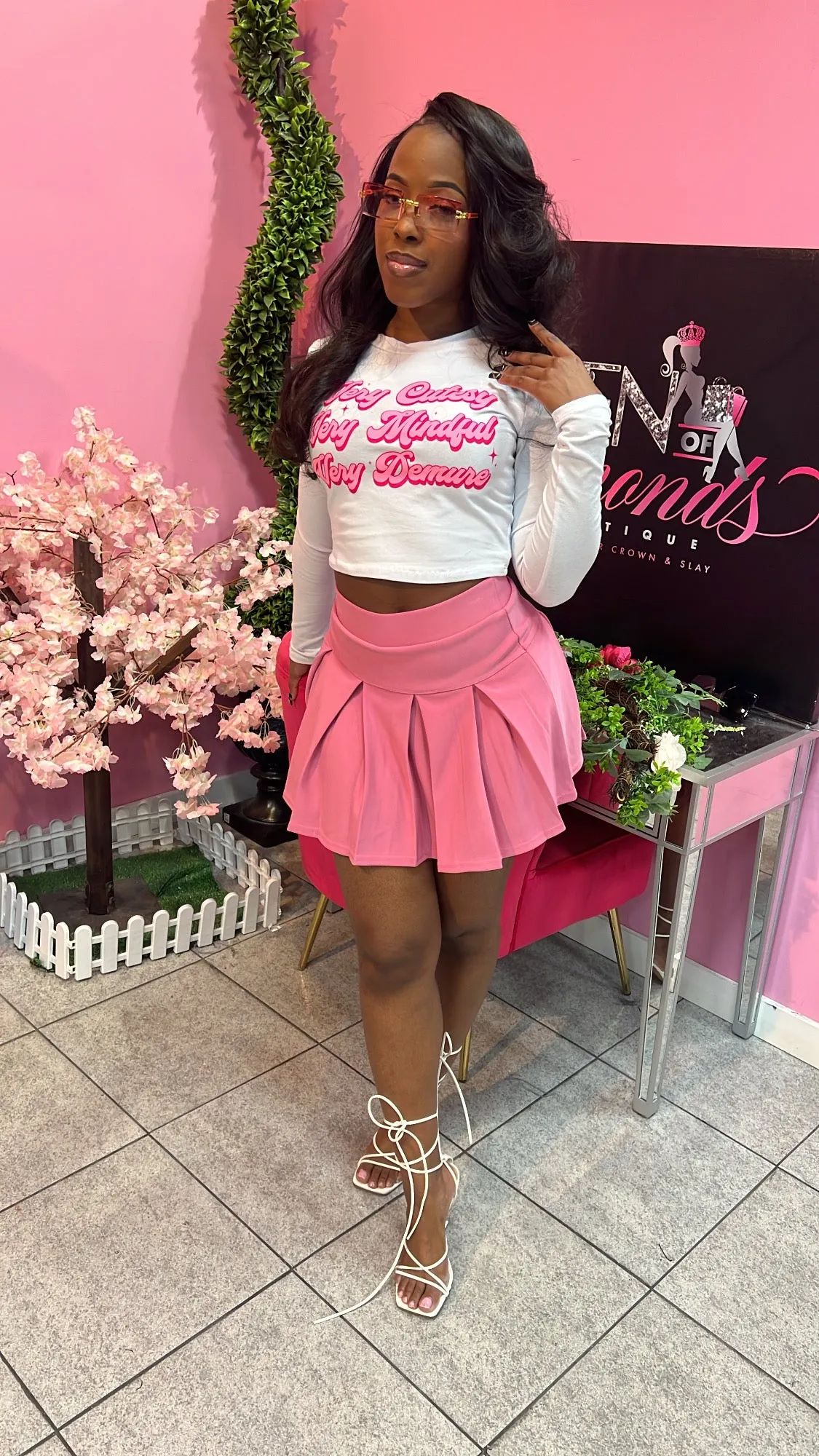 Pleated Skirt - Rose Pink