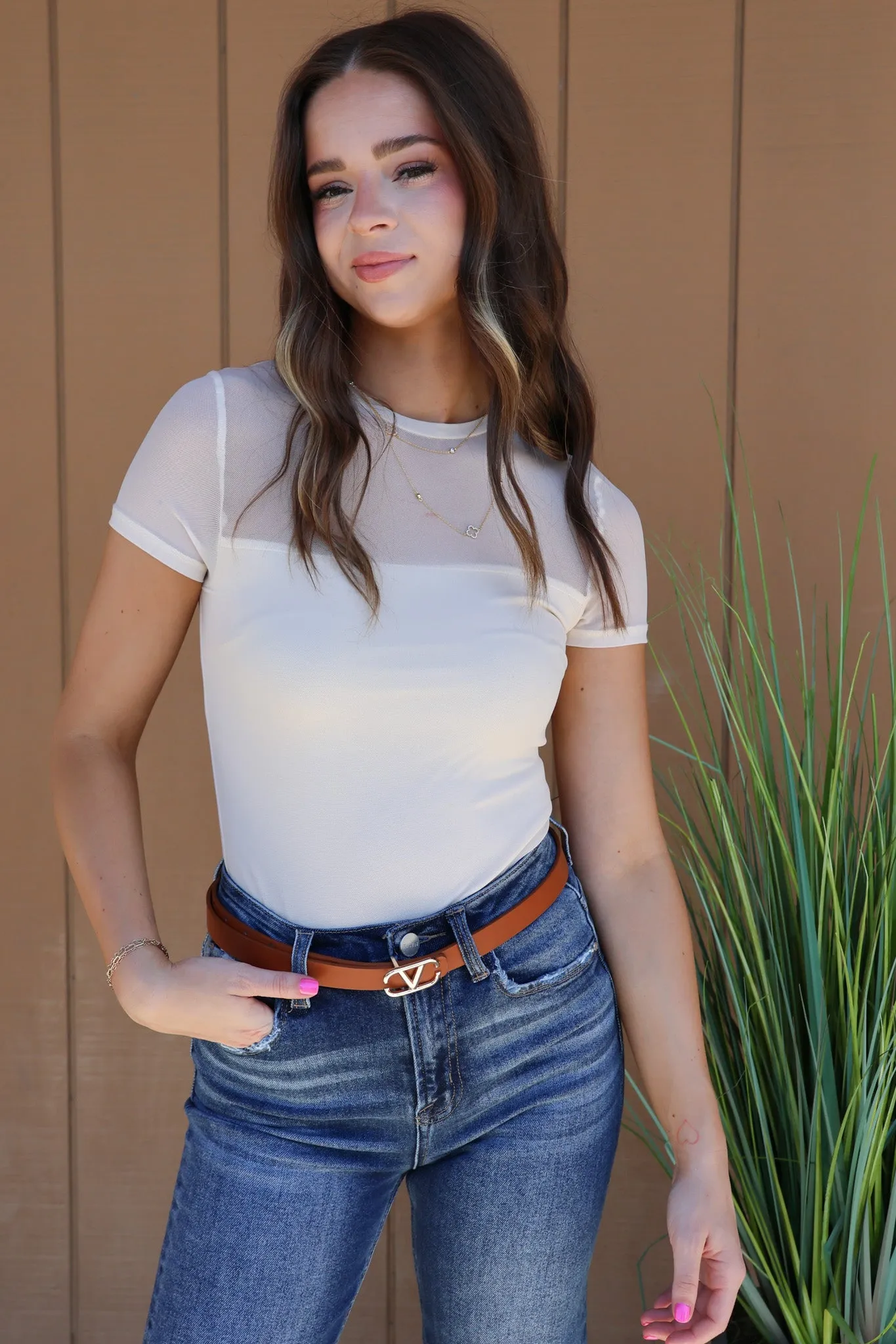 Roll With It Bodysuit In Cream