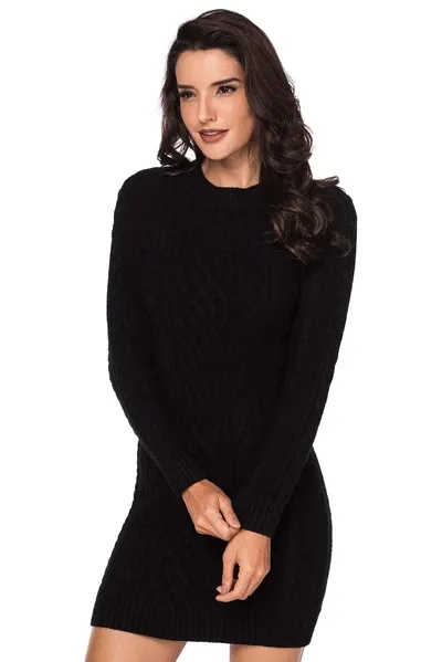Slouchy Cable Sweater Dress