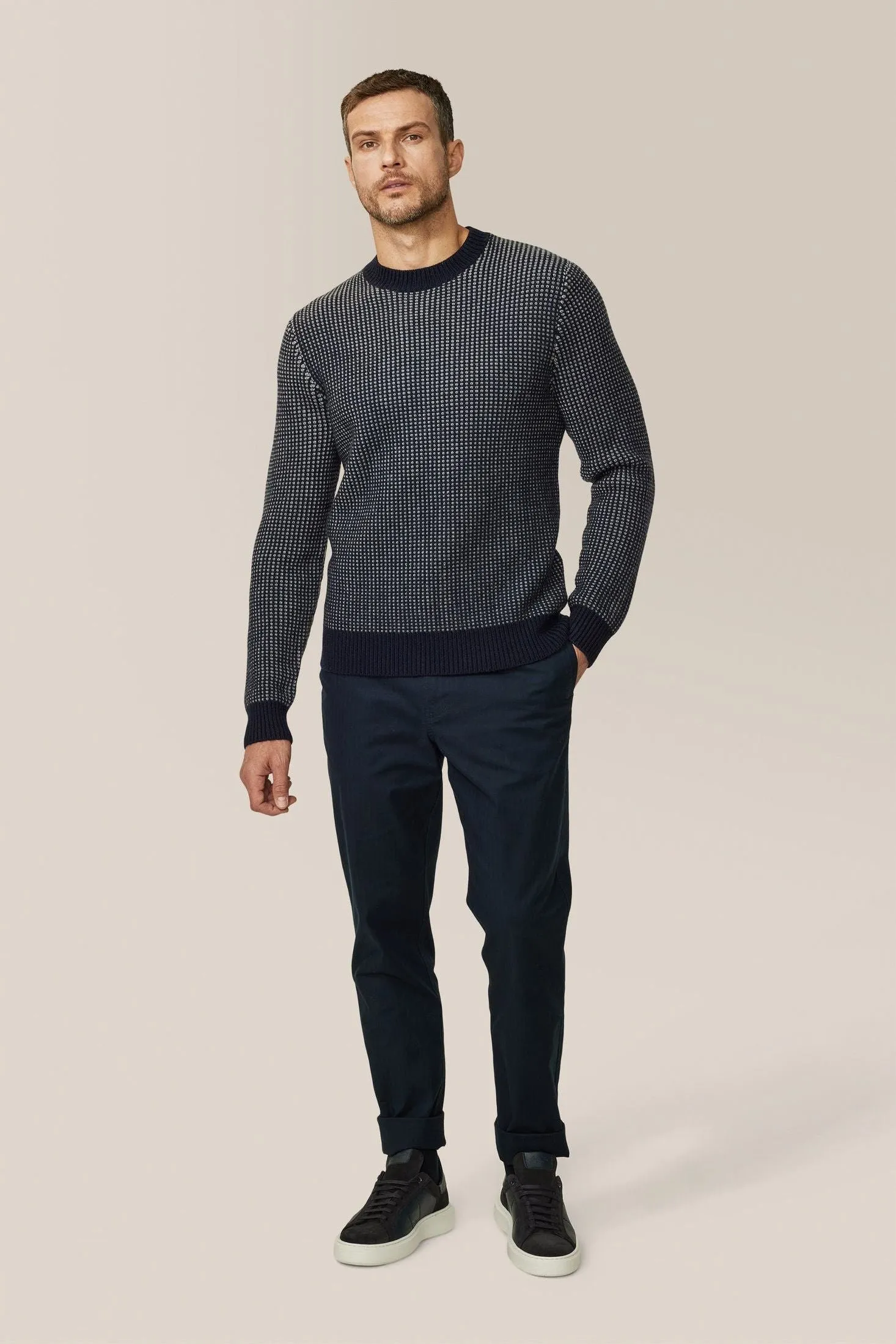 Two-Tone Crew Sweater | Merino Wool