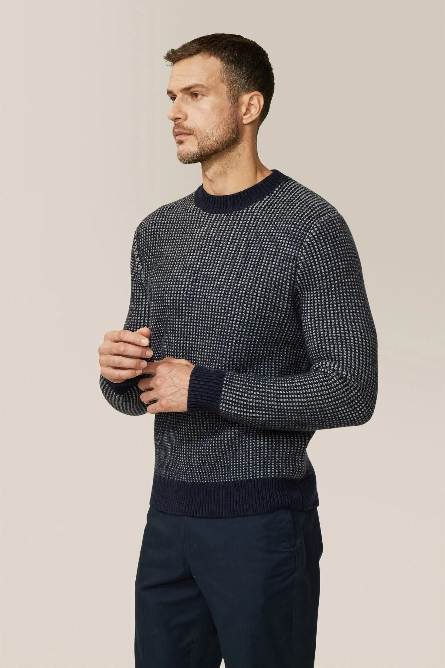 Two-Tone Crew Sweater | Merino Wool